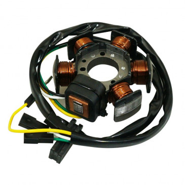 IGNITION STATOR FOR 50CC MOTORBIKE MINARELLI 50 AM6 (DUCATI, LONG BUNDLE WITH PLATE) -SELECTION P2R- 3700948053010