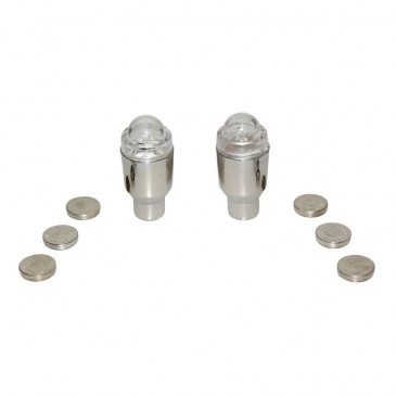 BOUCHON DE VALVE SCOOT/CYCLO REPLAY VS LUMINEUX (1 LED BLEU + 1 LED ROUGE) (PAIRE) 3700948075531