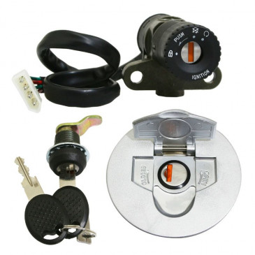 IGNITION SWITCH FOR 50cc MOTORBIKE RIEJU 50 RS2 MATRIX 2006>/PEUGEOT XR6 (WITH SEAT LOCK + FUEL CAP) -SELECTION P2R- 3700948057865