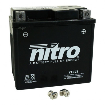 BATTERIE 12V 6 Ah NTZ7S NITRO SLA SANS ENTRETIEN PRETE A L'EMPLOI (Lg113xL70xH105mm) (EQUIVALENT YTZ7S / AGM / GEL) 5414837002819