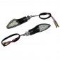 TURN SIGNAL (UNIVERSAL) REPLAY TRIANGLE TRANSPARENT/BLACK - SHORT -LEDS- -CEE APPROVED- (PAIR) (L 69mm / H 24mm / Wd 20mm)