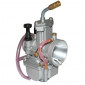 CARBURATEUR TYPE PWK 28 SILVER A BOISSEAU PLAT AVEC POWER JET ENTRE AIR POLI + COUDE TOURNANT + STARTER A TIRETTE -QUALITE PREMIUM- -P2R- 3700948079867