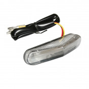 FEU ARRIERE 50 A BOITE/MOTO TRIANGLE LUXE TRANSPARENT A LEDS AVEC STOP + ECLAIRAGE PLAQUE (HOMOLOGUE CE) -REPLAY- 3700948082829