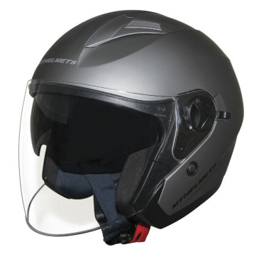 CASQUE JET MT BOULEVARD SV DOUBLE ECRANS UNI GRIS TITANIUM MAT XS 3700948189504