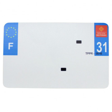BANDE PLAQUE MOTO 210x130 POUR PVC VIERGE DEP. 31/EURO (VENDU A L'UNITE) 3700948119211