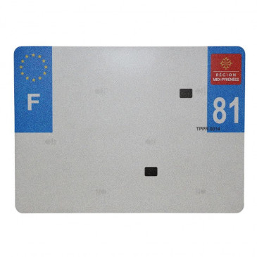BANDE PLAQUE REMORQUE 275x200 POUR PVC VIERGE DEP. 81 avec EURO (VENDU A L'UNITE) 3700948121054