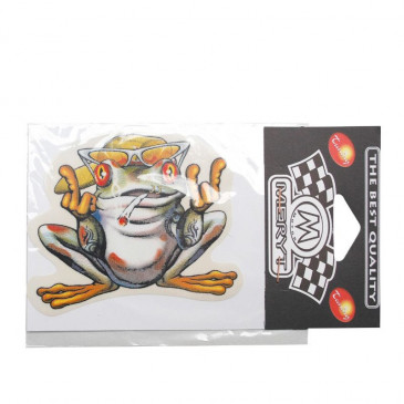 STICKER MERYT FROG WITH JOINT (10x8,5cm)