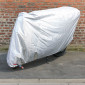 HOUSSE/BACHE DE PROTECTION MOTO EN POLYESTER 70 DENIERS (ELASTIQUES + SANGLE + OEILLETS) (230x100x125cm) 3234640004167