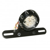SUPPORT DE PLAQUE AVEC FEU ARRIERE A LEDS ROND NOIR (DIA 60mm) (HOMOLOGUE CE) -REPLAY- (OFFRE EXCEPTIONNELLE) 3700948089194