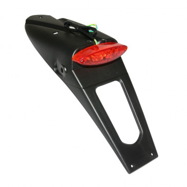 LICENSE PLATE HOLDER / REAR MUD FLAP +LEDS TAIL LIGHT FOR 50cc MOTORBILE (RED) (L 430mm / H 125mm / Wd 135mm) (CEE APPROVED) - -REPLAY- 3700948089118