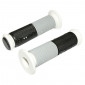 GRIP- REPLAY "On road" 3D BLACK/SILVER/WHITE 125mm, FLANGE Ø 47mm, OPEN END WITH STUD COVER ( PREMIUM QUALITY- MADE IN TAIWAN) (PAIR) 3700948089316