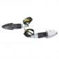 TURN SIGNAL (UNIVERSAL) REPLAY MICRO "ARROW" TRANSPARENT/CARBON 8 LEDS ORANGE -CEE APPROVED- (PAIR) (L 55mm / H 20mm / Wd 23mm) 3700948032466