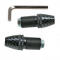 BAR ENDS REPLAY CONICAL - KNURLED CARBON (PAIR)