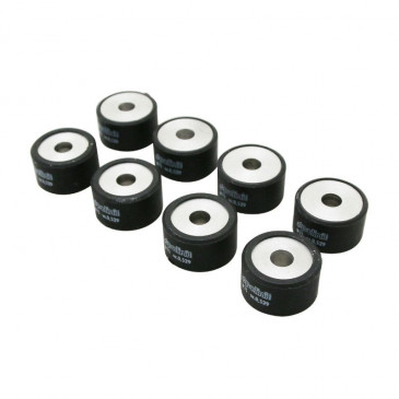 GALET/ROULEAU MAXISCOOTER POLINI 25x15 15,0g POUR VARIATEUR ORIGINE YAMAHA 500 TMAX 2001>, 530 TMAX 2012>, 560 TMAX / PEUGEOT 400 METROPOLIS 2013> (JEU DE 8) (242.220) 8054705077395