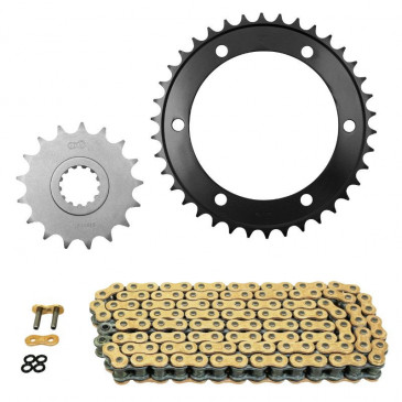 KIT CHAINE ADAPTABLE YAMAHA 1300 XJR 1998>2001, XJR SP 1999>2001 530 17x38 (DIAM COURONNE 130/150/10.5) (DEMULTIPLICATION ORIGINE) -AFAM-