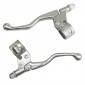 BRAKE LEVER FOR MOPED REPLAY - LUSITO TYPE- SHORT POLISHED ALUMINIUM (PAIR) 3700948090589