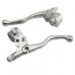 BRAKE LEVER FOR MOPED REPLAY - LUSITO TYPE- SHORT POLISHED ALUMINIUM (PAIR)