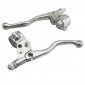 BRAKE LEVER FOR MOPED REPLAY - LUSITO TYPE- SHORT POLISHED ALUMINIUM (PAIR) 3700948090589