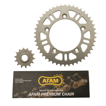 KIT CHAINE ADAPTABLE KTM 65 SX 2011>2020 420 14x46 (DEMULTIPLICATION ORIGINE) -AFAM-