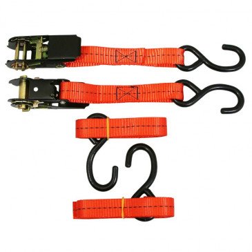 SANGLE MOTO A CLIQUET AVEC CROCHET P2R 25mm x 1,80M (RESISTANCE 545Kg) (VENDU A LA PAIRE) 3700948062760