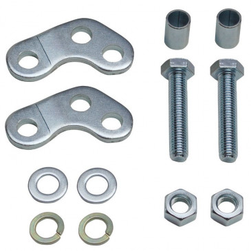 SHOCK ABSORBER RISER FOR 50cc MOTORBIKE P2R FOR DERBI 50 SENDA/GILERA 50 SMT, RCR SILVER (Ø 12mm) 3700948151921