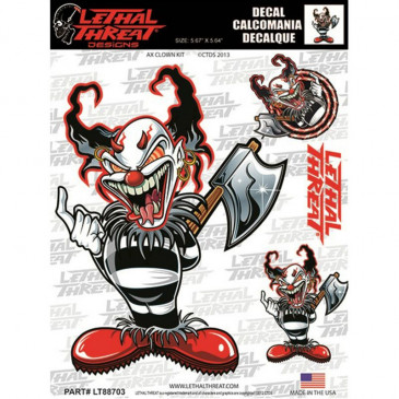 STICKER LETHAL THREAT KILLER CLOWN SET (15x20cm) (LT88703) 3700948158333