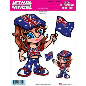 AUTOCOLLANT/STICKER LETHAL THREAT AUSTRALIA GIRL (150x200mm) (LT88414)