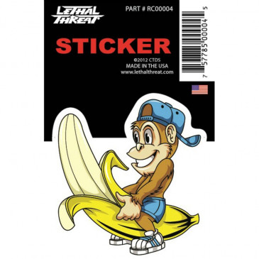 AUTOCOLLANT/STICKER LETHAL THREAT MINI VILAIN SINGE BANANA (60x80mm)