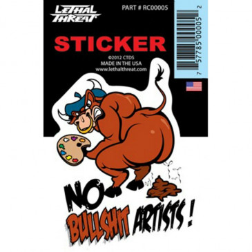 AUTOCOLLANT/STICKER LETHAL THREAT MINI VILAIN BULL SHIT (60x80mm)