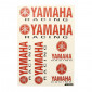 STICKER YAMAHA-RACING RED/BLACK (1 SHEET WITH 6 STICKERS - 330mmx220mm)