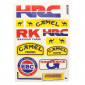 AUTOCOLLANT/STICKER RACING HRC (1 PLANCHE DE 10 - 330mmx220mm) 3700948154199
