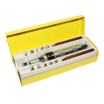 SCREWDRIVER (IMPACT SCREWDRIVER) + BITS FOR SLOTTED SCREW,CROSS-HEAD SCREW, HEX / + 1 CROSS HEAD EXTENSION+1 SLOT EXTENSION - IN A STEEL BOX.