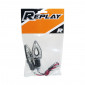 CLIGNOTANT UNIVERSEL REPLAY HOLED ARROW 12 LEDS BASE ABS TRANSPARENT NOIR MAT (L 82mm / H 30mm / L 14mm) (PAIRE) 3700948093375