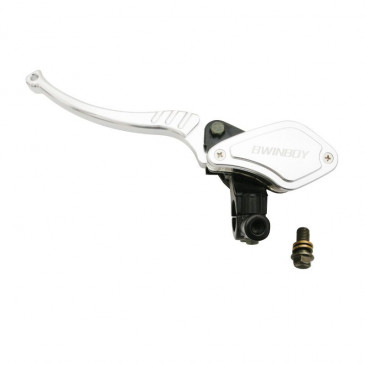 MAITRE CYLINDRE D'EMBRAYAGE MOTO UNIVERSEL AVANT ALU CNC NOIR/ARGENT GAUCHE -P2R- 3700948093511