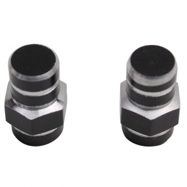 VALVE CAP-SCHRADER - REPLAY -HEX- BLACK (PAIR)