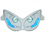 TWIN HEADLIGHTS REPLAY RR8 FOR MBK 50 NITRO 1997>2012/YAMAHA 50 AEROX 1997>2012 WHITE - BLUE LEDS 3700948033562