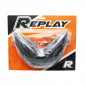 TWIN HEADLIGHTS REPLAY RR8 FOR MBK 50 NITRO 1997>2012/YAMAHA 50 AEROX 1997>2012 BLACK - CLEAR LEDS