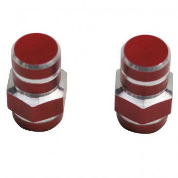 BOUCHON DE VALVE SCOOT/CYCLO REPLAY VS 6 PANS ROUGE (PAIRE)