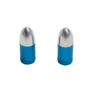 VALVE CAP-SCHRADER - REPLAY "BOMB" BLUE (PAIR) 3700948030639