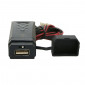 CHARGEUR USB AVOC 12V 2A AVEC INTERRUPTEUR + FIXATION GUIDON ET CARROSERIE (ETANCHE) (LONG 57mm - LARG 25mm - HAUT 22mm)