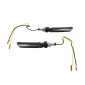 TURN SIGNAL FOR MOTORBIKE- SEQUENTIAL - AVOC FUJI 12 LEDS ABS BODY - TRANSPARENT/BLACK (Long 79mm / H 11mm (Wd 18mm) (EEC APPROVED) (PAIR) 3700948099353