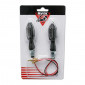 CLIGNOTANT A LED MOTO AVOC OSAKA 3 LEDS BASE ALU TRANSPARENT/NOIR (L 61mm / H 23mm / L 15mm) 3700948100639