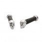 GRIP- PROGRIP CUSTOM 862 BLACK/CHROME 140mm (PAIR) (ROAD USE) 0801766035981