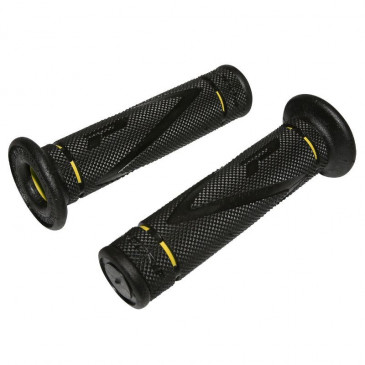 GRIP- PROGRIP ON ROAD 838 DUAL DENSITY CLOSED END BLACK/YELLOW 122mm (PAIR) (ROAD USE)