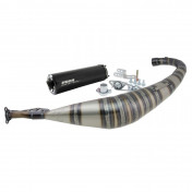 EXHAUST FOR 50cc MOTORBIKE VOCA ROOKIE FOR DERBI 50 SENDA, GPR/APRILIA 50 RS4/GILERA 50 SMT, RCR (LOW MOUNTING - BLACK ALUMINIUM SILENCER) 3700948183342
