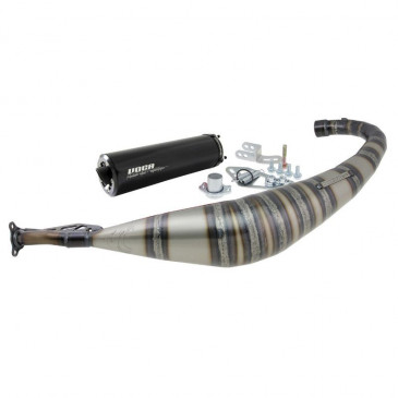 EXHAUST FOR 50cc MOTORBIKE VOCA ROOKIE FOR DERBI 50 SENDA, GPR/APRILIA 50 RS4/GILERA 50 SMT, RCR (LOW MOUNTING - BLACK ALUMINIUM SILENCER) 3700948183342