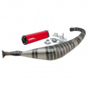 EXHAUST FOR 50cc MOTORBIKE VOCA ROOKIE FOR DERBI 50 SENDA, GPR/APRILIA 50 RS4/GILERA 50 SMT, RCR (LOW MOUNTING - RED ALUMINIUM SILENCER) 3700948284940