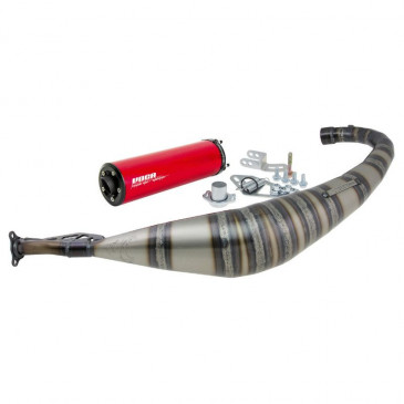 POT 50 A BOITE VOCA ROOKIE POUR DERBI 50 SENDA, GPR/APRILIA 50 RS4/GILERA 50 SMT, RCR, RS4 EURO 3 ET 4 (PASSAGE BAS - SILENCIEUX ALU ROUGE) 3700948284940