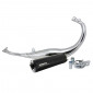EXHAUST FOR 50cc MOTORBIKE VOCA CHROMED FOR MINARELLI 50 AM6, BETA 50 RR/RIEJU 50 RS3, RS2, RS1, MRT, SMX, RMX, RR/PEUGEOT 50 XPS, XP6/MBK 50 X-POWER, X-LIMIT/YAMAHA 50 TZR, DTR ( LOW MOUNTING - BLACK ALUMINIUM SILENCER) 3700948183366
