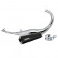 EXHAUST FOR 50cc MOTORBIKE VOCA CHROMED FOR DERBI 50 SENDA, GPR/APRILIA 50 RS4/GILERA 50 SMT, RCR (LOW MOUNTING - BLACK ALUMINIUM SILENCER) 3700948183380